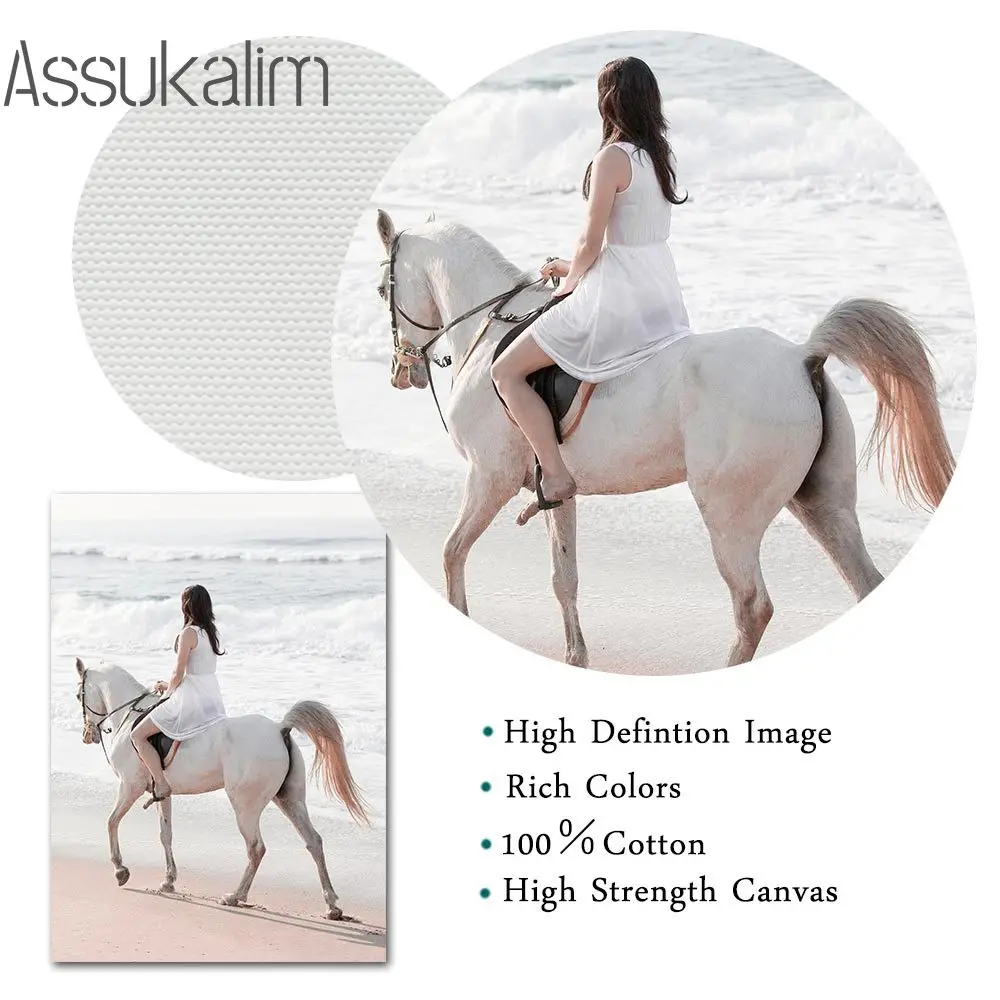 Высушенные цветы Картина на холсте с изображением белой лошади язычковые