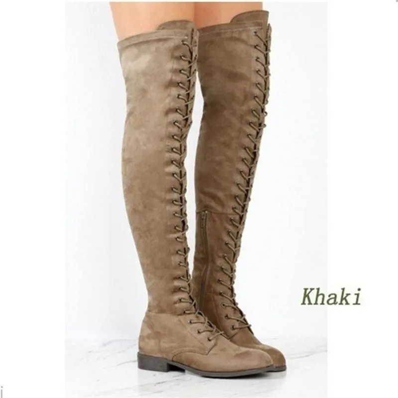 Women Shoes Winter Over Women Boots High Heel Slip on Shoes Pointed Toe Woman Long Boots Zapatos De Mujer