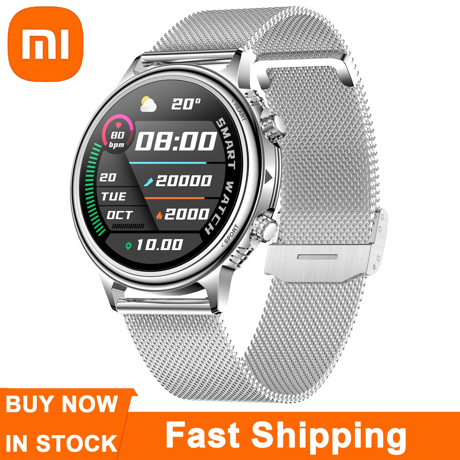 

Xiaomi Mijia Smart Watch Men Women Bluetooth Call Smart Watch IP67 Waterproof Water Smartwatch Fitness Tracker for Android IOS