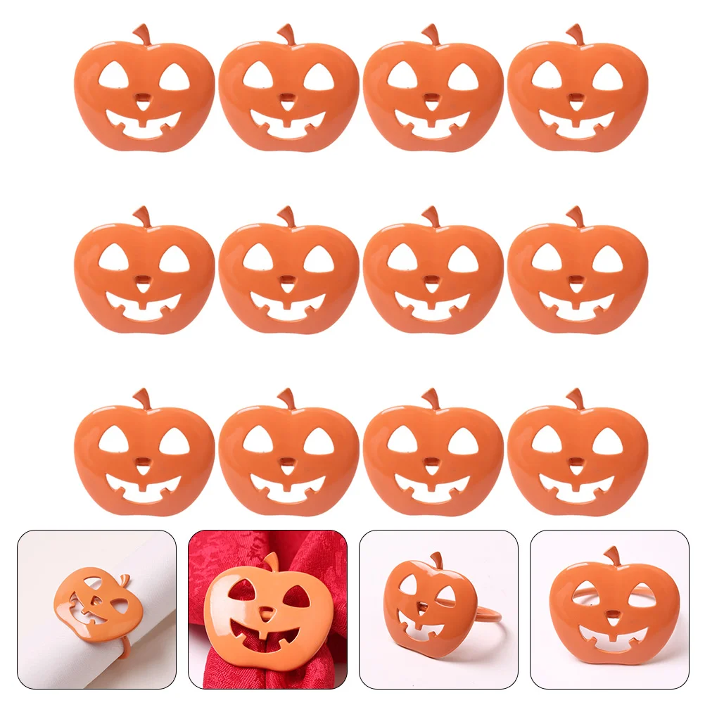 

Napkin Rings Holder Pumpkin Ring Table Serviette Decor Buckle Party Setfallthanksgiving Holders Dinner Bands Buckles Favors