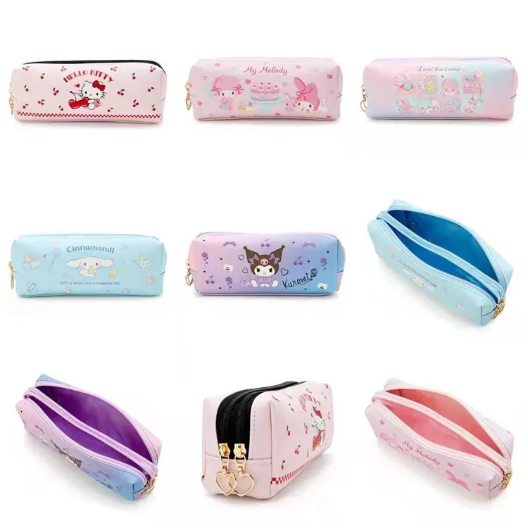 

Melody Big-Eared Dog Kulomi Pen Bag Cartoon Large Capacity Double Compartment Elementary School Student Pen Bag Stationery Stora