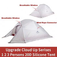 1 2 3 person ultralight camping tent 20d double layer silicone aluminum pole four seasons camping