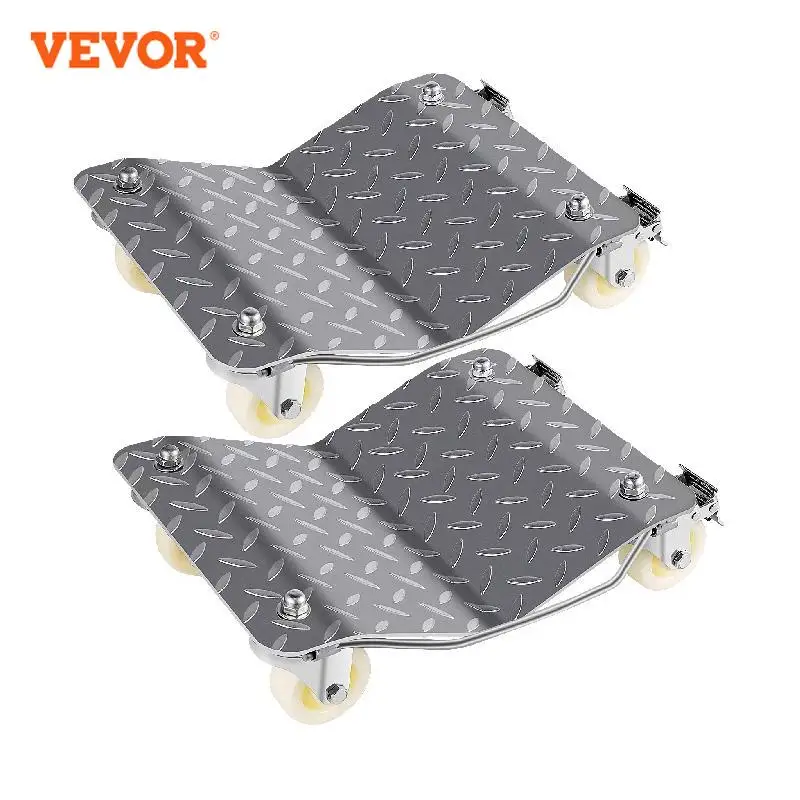 

VEVOR 2 Pcs Car Tire Wheel Trolley Dollies Vehicle Moving Tire Skates with 4 Casters 1500 Lbs Weight Capacity Auto Repair Mover