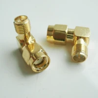 rp sma to rp sma cable connector socket rp sma male to rp sma female plug 90 degree right angle gold plated brass rf adapter