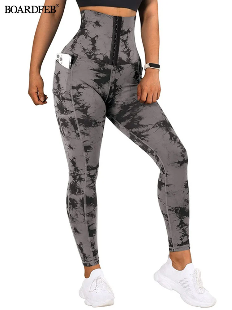 

Women Tie Dye Yoga Pants Ladies Elastic Seamless Print Tummy Control Butt Lifting Sport Leggings Casual Tights Slim Gym Tights