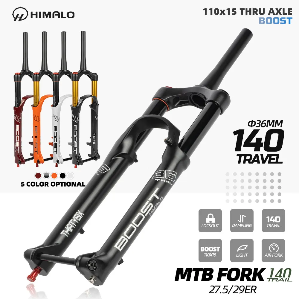 HIMALO DH Suspension Fork AM Downhill Thru Axle 110*15mm 27.5 29er Rebound Adjustment 140MM travel Bicycle Part Accessory