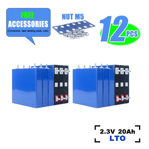 Перезаряжаемые литий-титанатные батареи BTRHAKADI 2.3В 20Ач 6-24шт