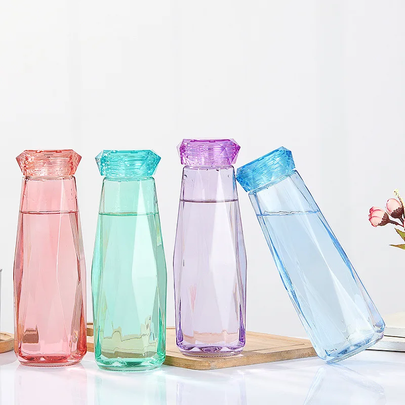 

Ins Glass Water Cup Advertising Cup Korean Version of The Net Red Cup Creative Diamond Diamond Cup