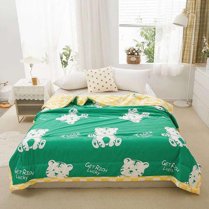 

Nordic Style Quilted Super Soft Lightweight Thin Blanket Summer Washed Cotton Quilt Bedspreads Air Condition Comforter Duvet Bed