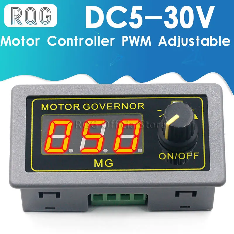 

DC 5-30V 12v 24v 5A DC Motor Controller PWM Adjustable Speed Digital display encoder duty ratio frequency MAX 15A ZK-MG