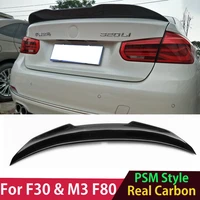 m3 f80 f30 psm style spoiler real carbon fiber rear boot trunk lip ducktail spoiler for bmw 3 series 320i 318d 316d 328i 335i