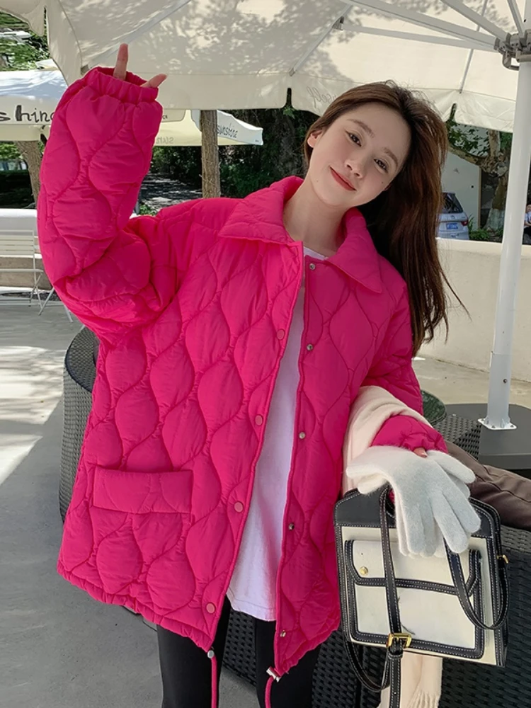 

Winter Jackets 2022 Woman Loose Thickened Lingge Padded Jacket Zipper Single-breasted Parkas Korean Fashion Casual Down Jacket