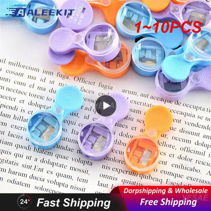 1 ~ 10 шт. Яркая Цветная точилка для карандашей легкая и Экономная Геометрическая