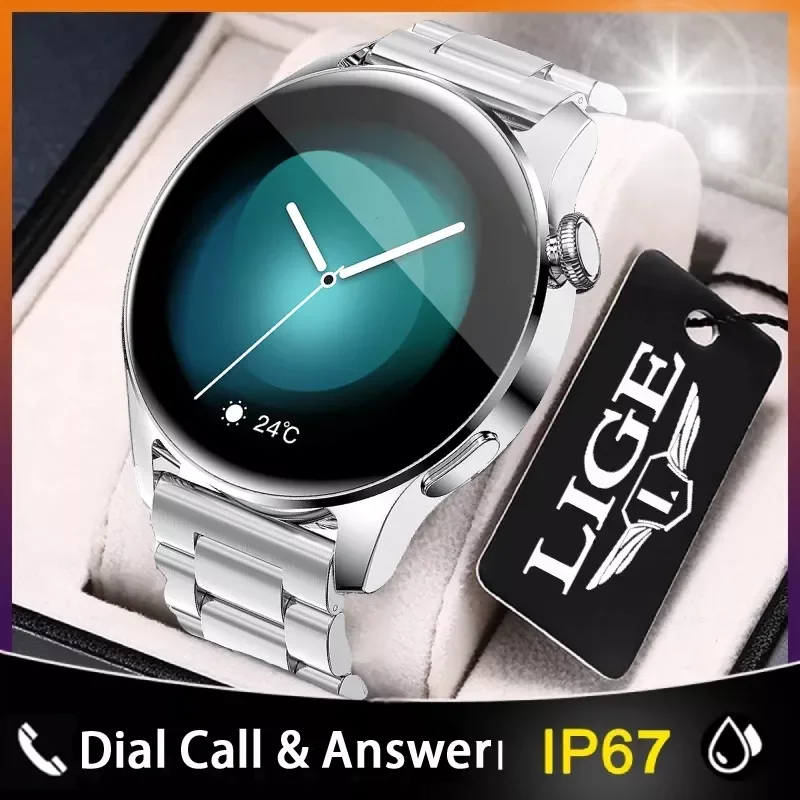 

Смарт-часы LIGE мужские с цветным экраном, водостойкие, IP67, 2021