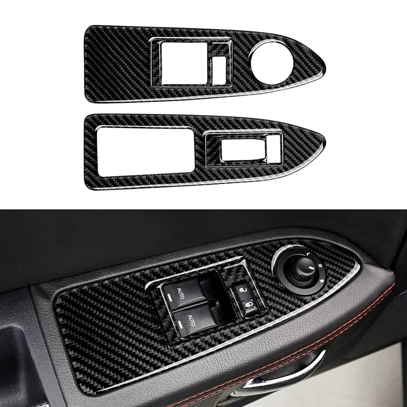 

Carbon Fiber Car Window Lift Switch Panel Trim Decals Sticker For Dodge Challenger 2008-2014 Interior Accessories