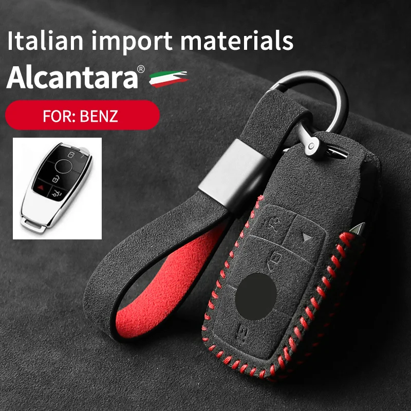 

Alcantara Car Remote Key Case Cover Shell For Mercedes Benz A C E S G Class GLC CLE CLA GLB GLS W177 W205 W213 W222 X167 AMG