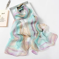16050cm women foulard elegant chiffon georgette scarf plum bossom summer bandana travel sunscreen thin breathable