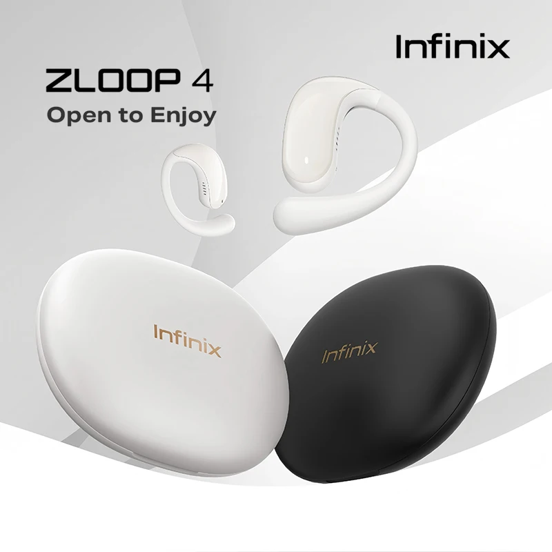 Фото Infinix ZLOOP 4, беспроводные наушники TWS с открытыми наушниками, Bluetooth 6,0, AI ENC, вызовы, драйвер 16x10 мм, аккумулятор 25 часов, IP54, автоматическое сопряжение №1