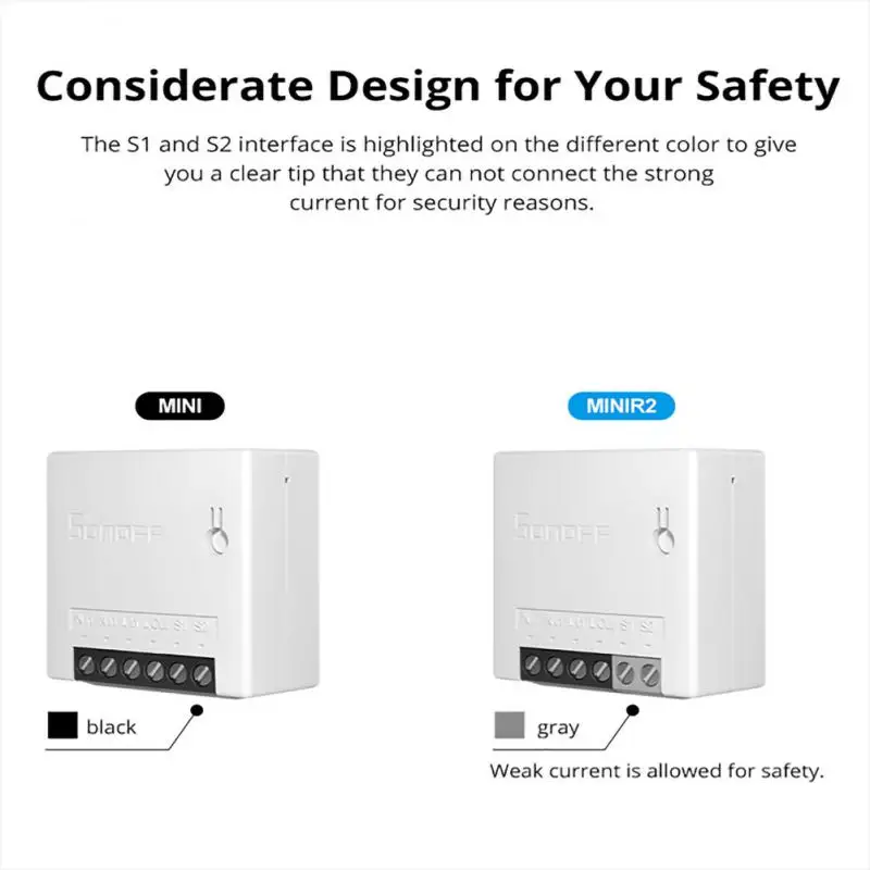 

Aubess SONOFF R2 MINI Upgrade Wifi Switch Module 4 Gang Wi-Fi DIY Smart Switch Two Way Smart Switch Smart Home Works With Alexa