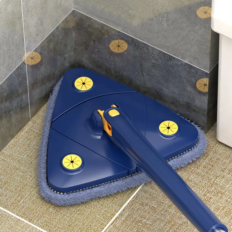 

Triangle Mop 360 Automatic Twist Squeeze Wringing Window Glass Toilet Bathrrom Floor Household Cleaning Ceiling Dusting