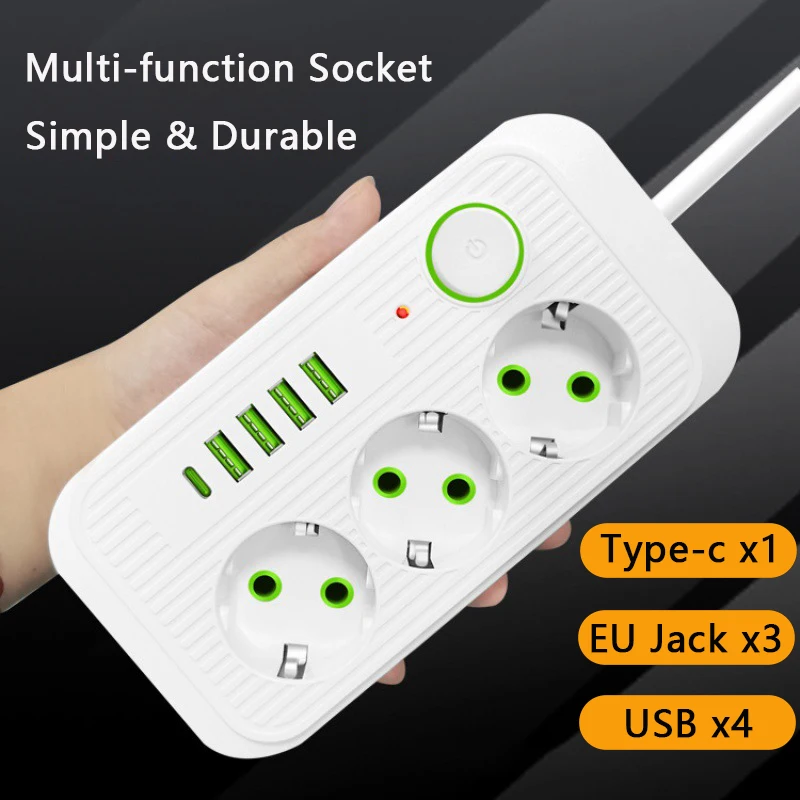 Электрический удлинитель с розетками и USB-портами 2 м | AliExpress