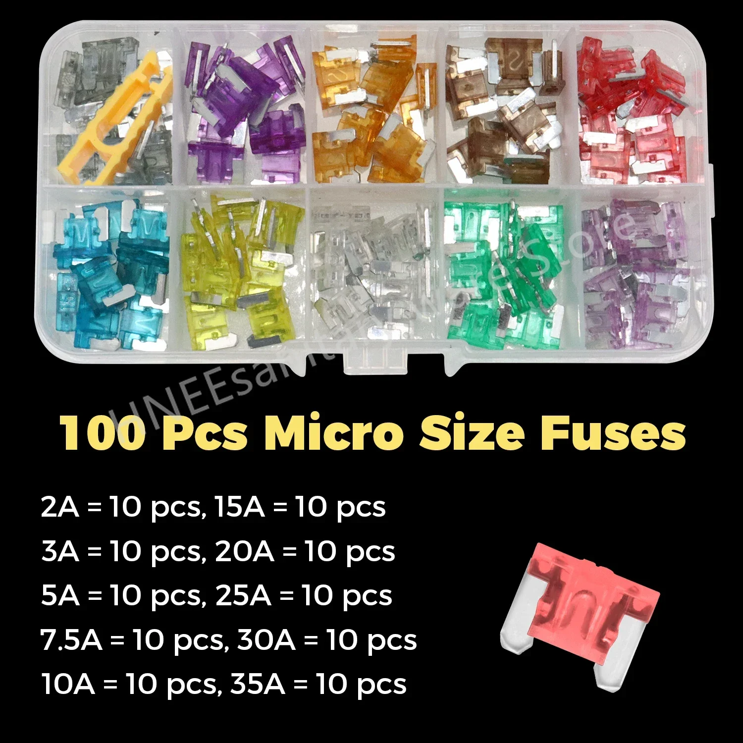 

Автомобильные мини-предохранители из цинка 100 шт.