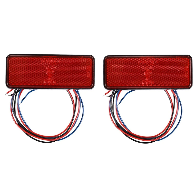 

2X LED Reflector Red Rear Tail Brake Stop Marker Light Truck Trailer SUV Motorcycle