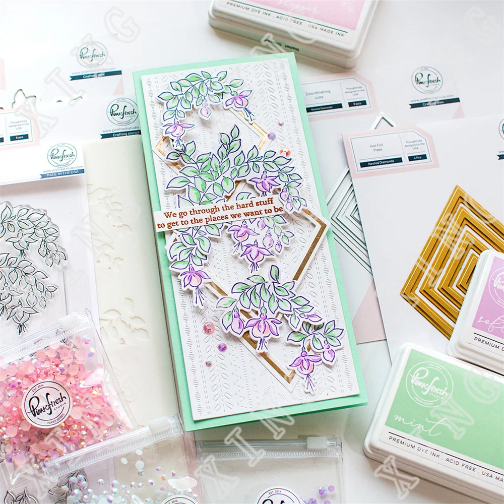 2022 Весенняя фуксия Васи штампы для вырезания трафареты Сделай Сам крафт-бумага