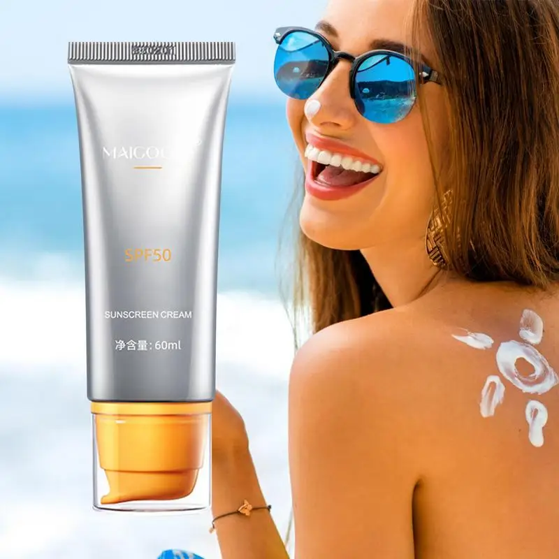 

Солнцезащитный крем для лица Spf50, не липкий, отбеливающий, солнцезащитный, водостойкий, тонкий, без масла, защитный гель UVA/UVB для девочек