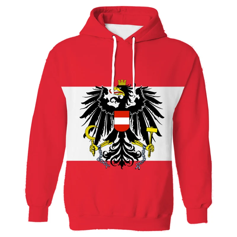 Austria Hoodie Free Custom Made Name Number Black White Gray Red Clothing Tees Aut Country Sweatshirt German Nation At Flag Tops