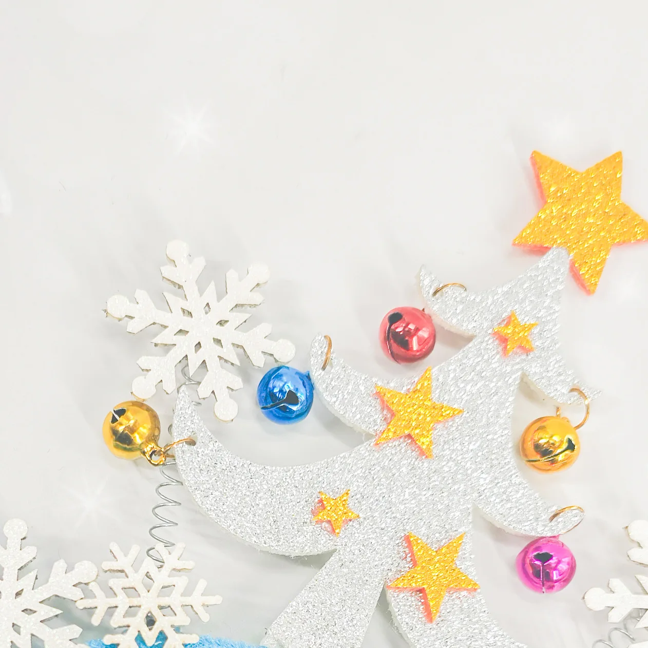 Рождественская елка снежинка колокольчики повязка на голову рождественские