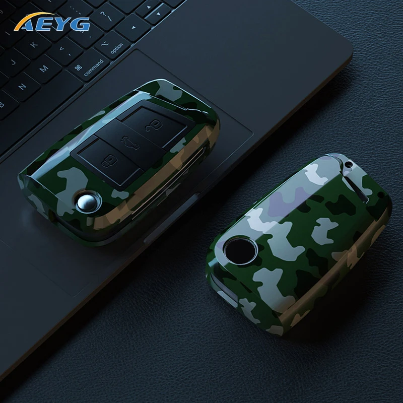 

ABS Car Flip Key Case Cover Shell Fob For VW Volkswagen Golf 7 MK7 Tiguan MK2 For SEAT Ateca Leon FR 2 Ibiza For Skoda Octavia