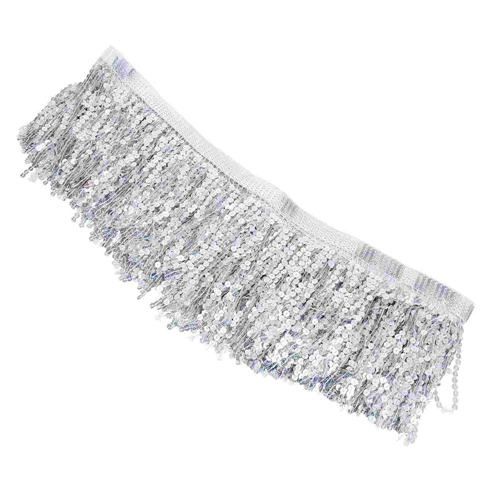 

Trim Fringe Fabric Tasselsewing Sequins Sequin Ribbon Beaded Lace Latin Dance Yard The Bling Sparkle Rhinestones Silver Gold