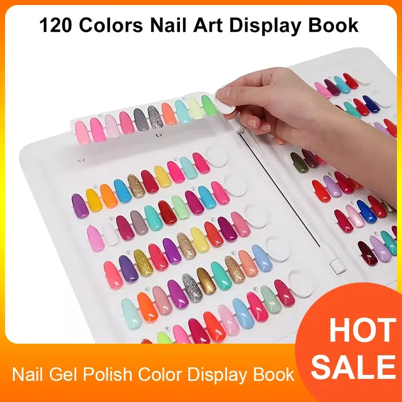 

NEW2023 Nail Gel Polish Color Display Book 120 Colors Nail Polish Colors Chart Nail Polish UV Gel Color Card Nail Salon Nail Art