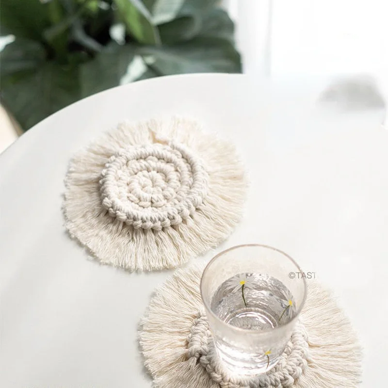 Чайный коврик с кисточками Плетеный в богемном стиле модный кофейный домашний