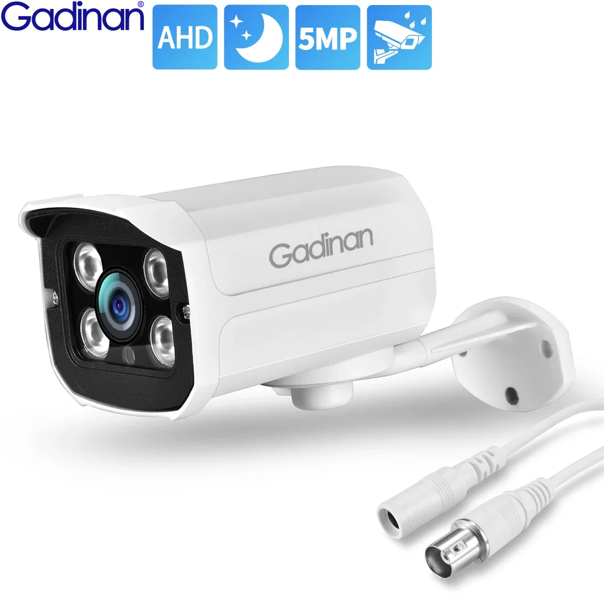 

Gadinan AHD CCTV Камера 5MP 1080P 720P Наружная HD Металлическая с 4 ИК-светодиодами Ночное Видение Водонепроницаемая Пуля