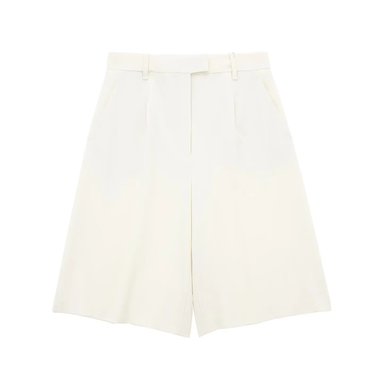 2023 New Spring Unisex Style Women Sets Solid Pockets Top Half Shorts Streetwear Fashion Pleated Design Capris Casual Shorts