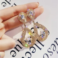 accessories super flash set diamond water drop earrings south korea personality versatile earrings europe and the united states