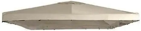 

x 10 Single Tiered Gazebo Replacement Canopy Top Cover - Riplock 350 - Beige