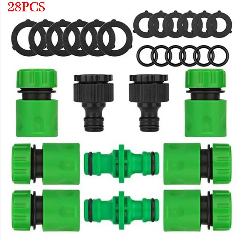 

6/26/28 Pcs Universal Plastic Garden Watering Water Hose Pipe Tap Quick Connector Nipple Adaptor Fitting Tubing Drip Irrigation