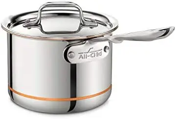 

5-Ply Stainless Steel Saucepan with Lid 3 Quart Induction Oven Broil Safe 600F Pots and Pans, Cookware