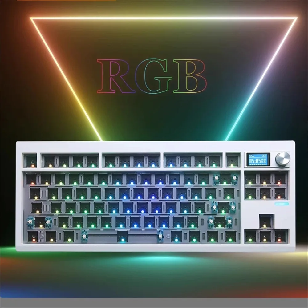 Механическая клавиатура GMK87 с дисплеем RGB подсветкой и прокладкой