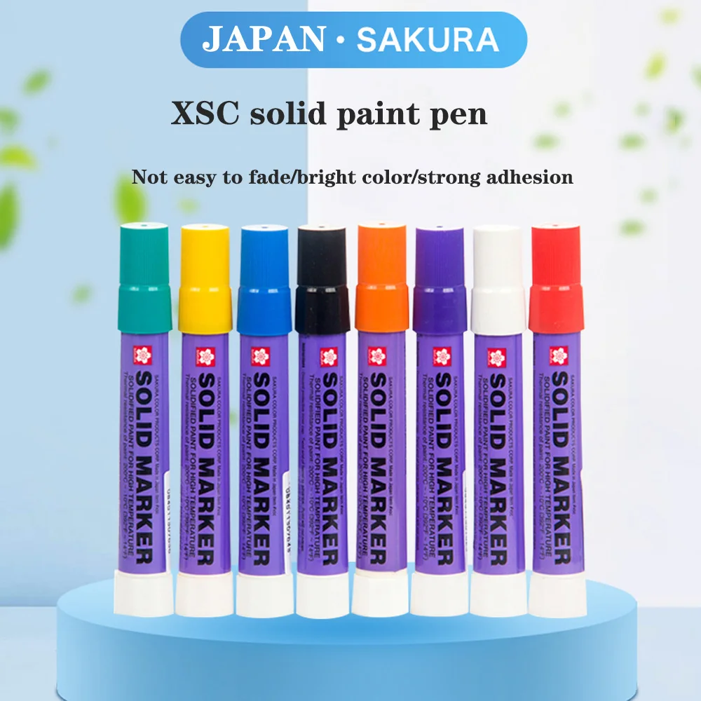 8pcs Sakura Solid Marker XSC Industrial Pen Paint Pen High Temperature Resistant Waterproof Pen Writing In Water Does Not Fade
