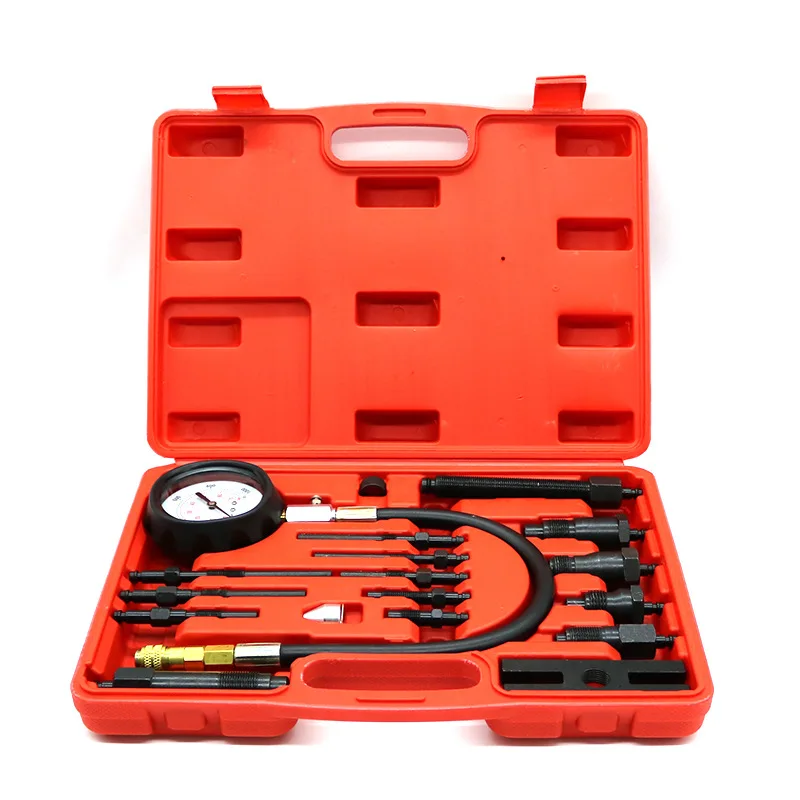 

Профессиональный тестер сжатия дизельных двигателей, набор инструментов для измерения давления в цилиндре, набор для определения параметров