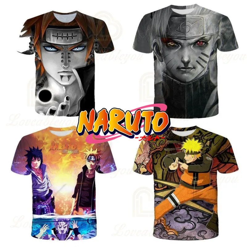 

Boys Girls Cartoon Naruto T-shirts Kids Print 3D T Shirt for Boys Children Summer Short Sleeve T-shirt Large Size Tops Clothing