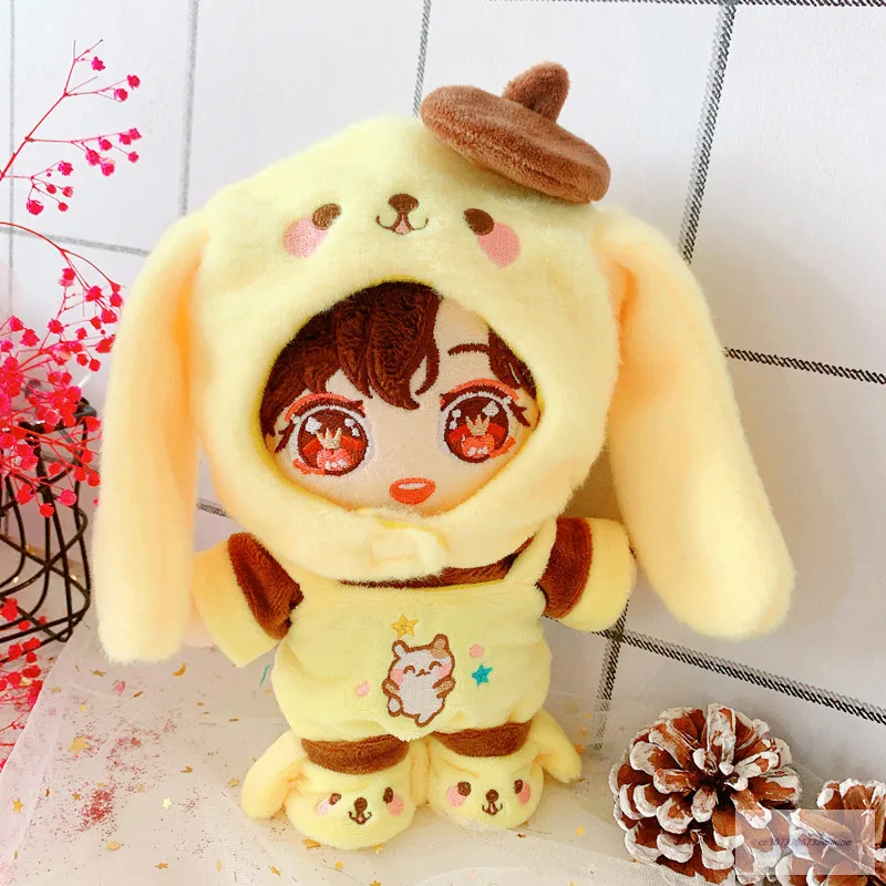 

New Arrival Cute Clothing Yellow dog rompers hat suit for Korea Kpop EXO Doll 20cm Handmade Doll Clothes DollS Accessories Gift