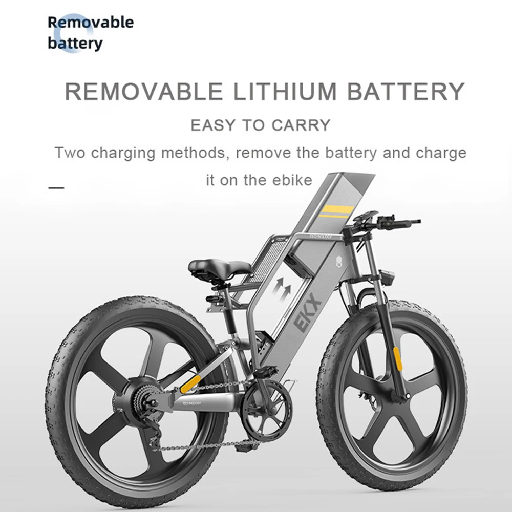 EKX T26 Electric Bike 2000W Brushless Motor 48V 25AH Lithium Battery Mountain EBike 50km/H 26 Inch 4.0 Fat Tire Oil Brake Ebikes