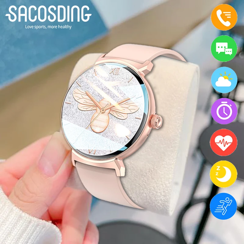 

Fashion Smart Women's Watches Bluetooth Call Smart Watch female Customized Dials Clock Sports Watch Waterproof Smartwatch Women