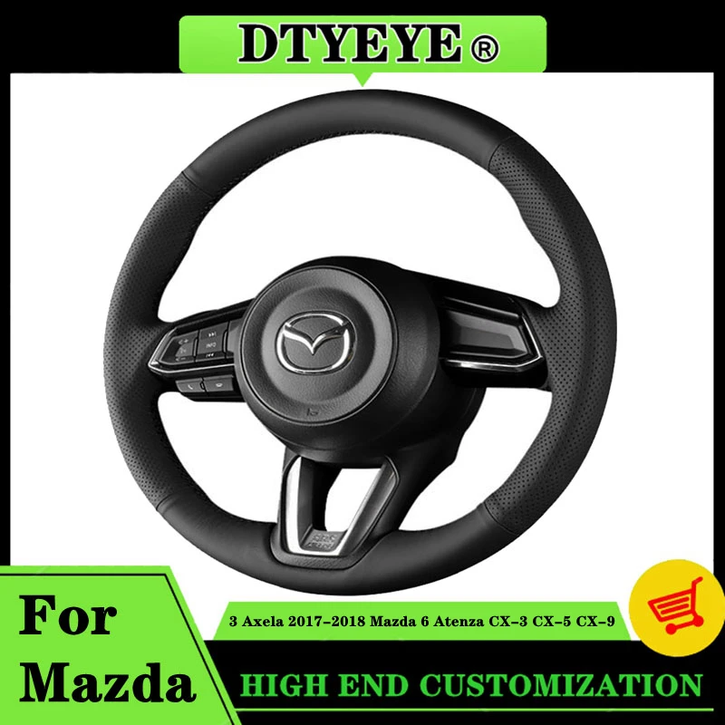 

Автомобильная крышка рулевого колеса для Mazda 3 Axela 2017-2018 Mazda 6 Atenza CX-3 CX-5 CX-9 Индивидуальная DIY Оригинальная оплетка рулевого колеса