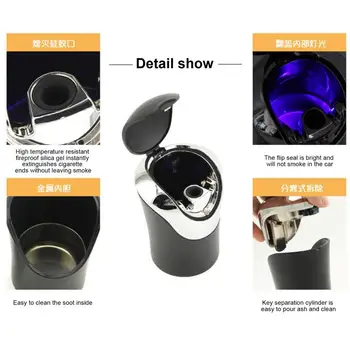 Car Ashtray Smart Ashtrays For Automotive Stainless Steel Automobile Ashtray For Most Auto Cup Holder Home Office 5